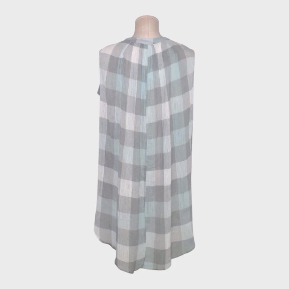 Free People Sleeveless Tunic in Check Gauze